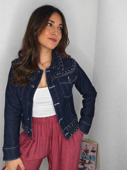 Chaqueta Denin Tachas
