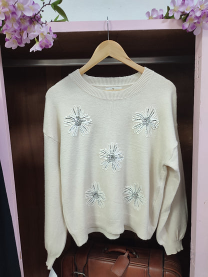 Jersey flor strass + colores