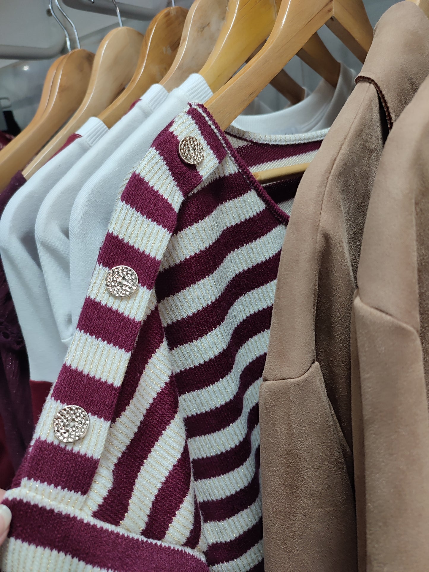 Jersey rayas botón dorado