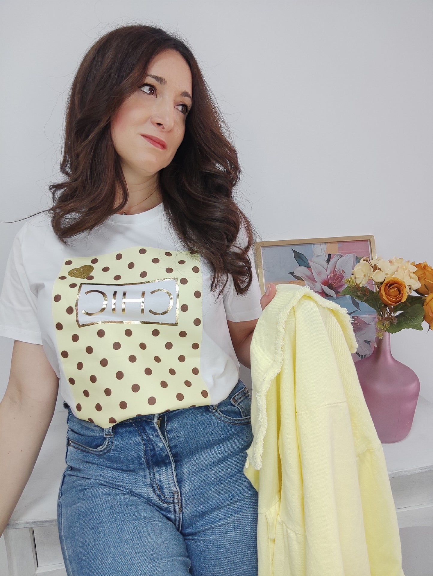 Camiseta Chic lunares amarilla