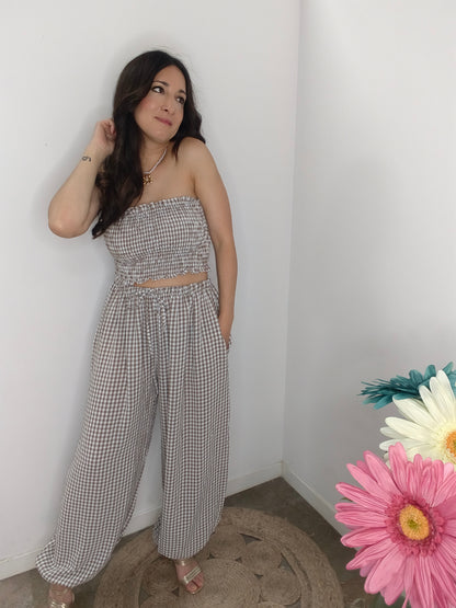Conjunto Vichy Chic Marrón