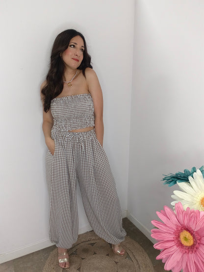 Conjunto Vichy Chic Marrón