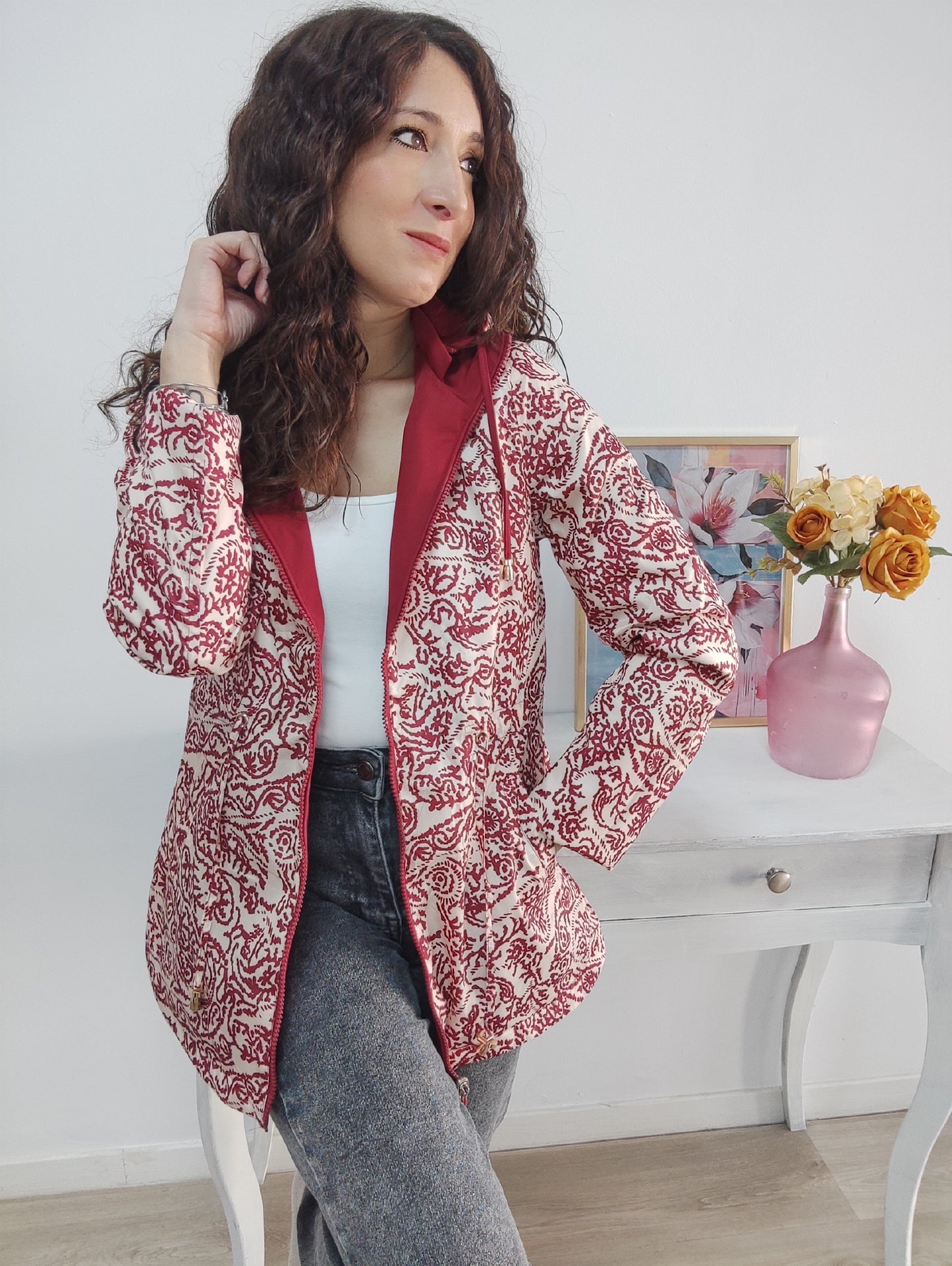 Parka reversible burdeos