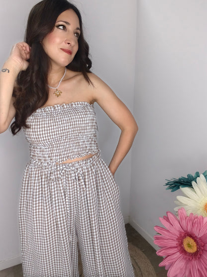 Conjunto Vichy Chic Marrón