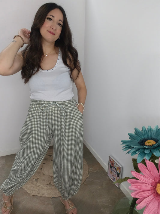 Pantalón Vichy Verde