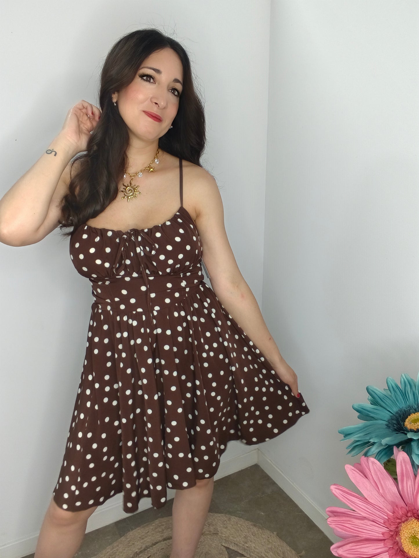 Vestido Topos Chocolate