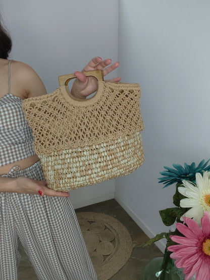 Bolso Rafia Bicolor