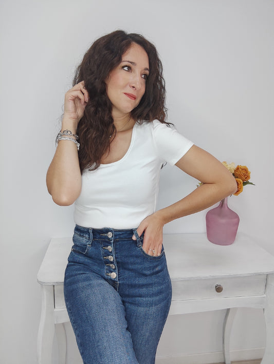CAMISETA MANGA CORTA BLANCA