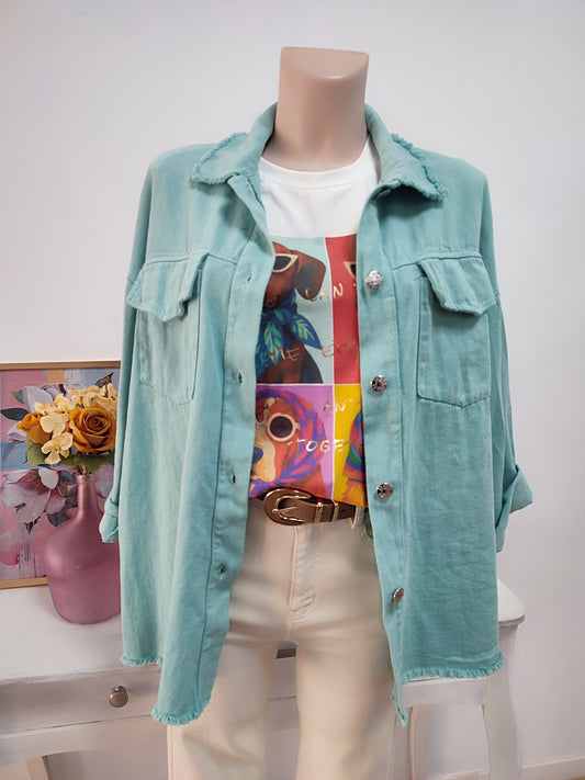 Sobrecamisa Melody verde agua