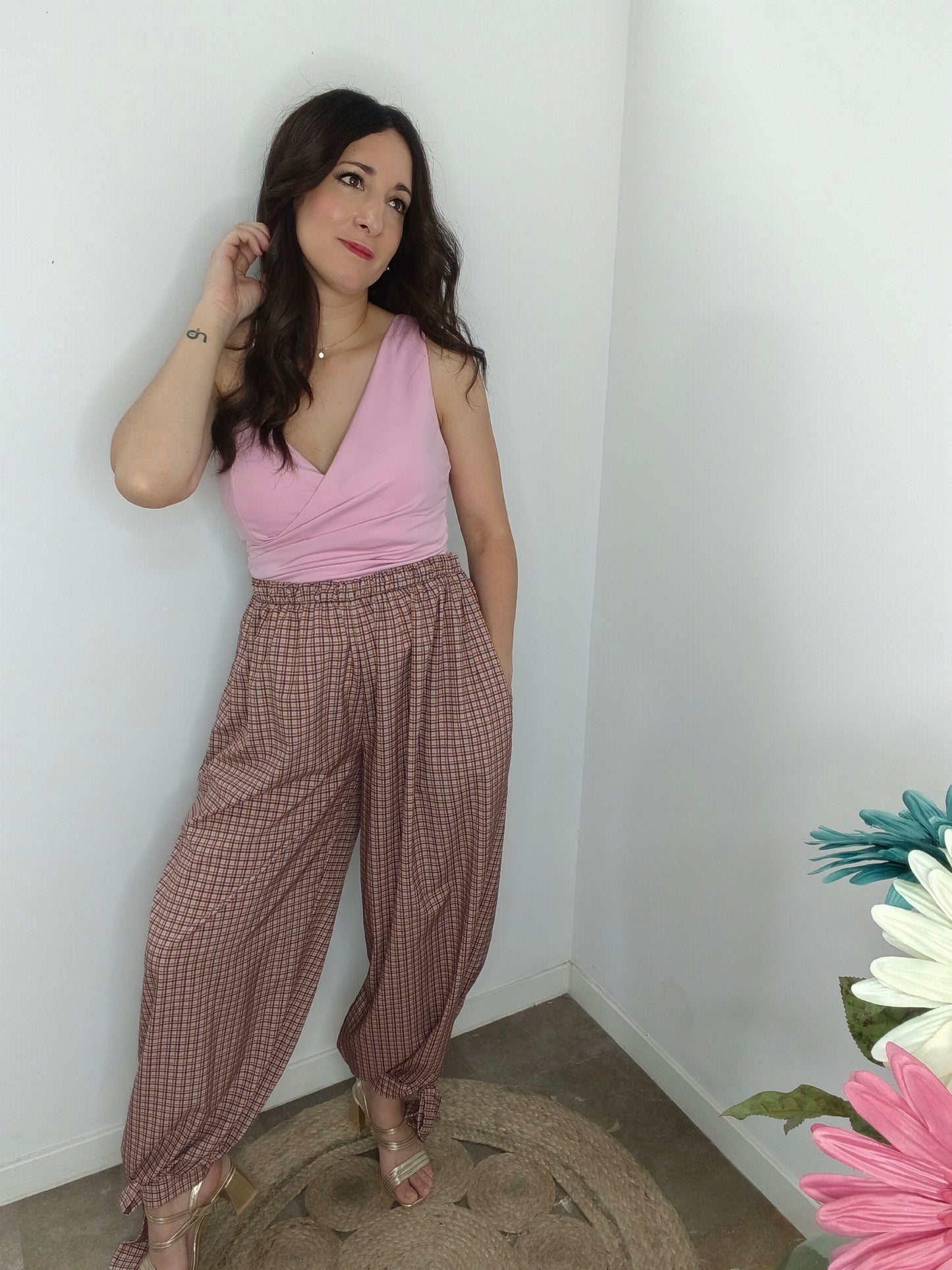 Pantalón Lazo Cuadros Claritos
