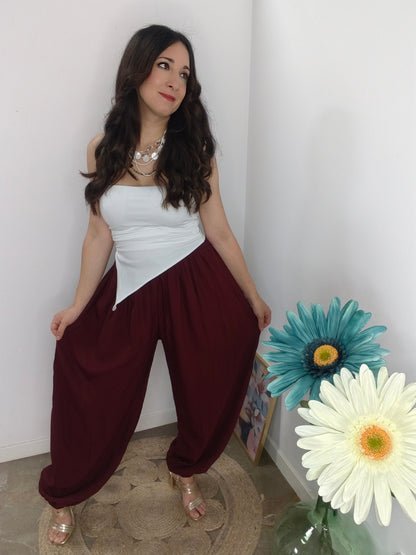 Pantalón Bombacho Burdeos