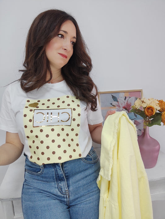 Camiseta Chic lunares amarilla