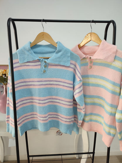 Jersey cuello polo rayas