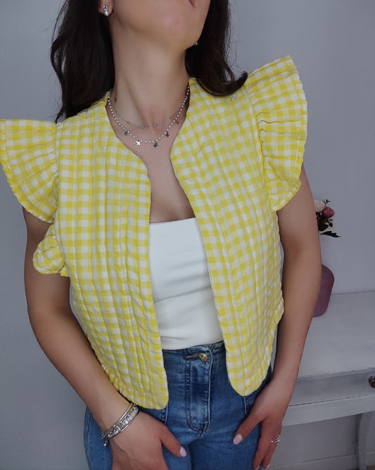 CHALECO VICHY AMARILLO