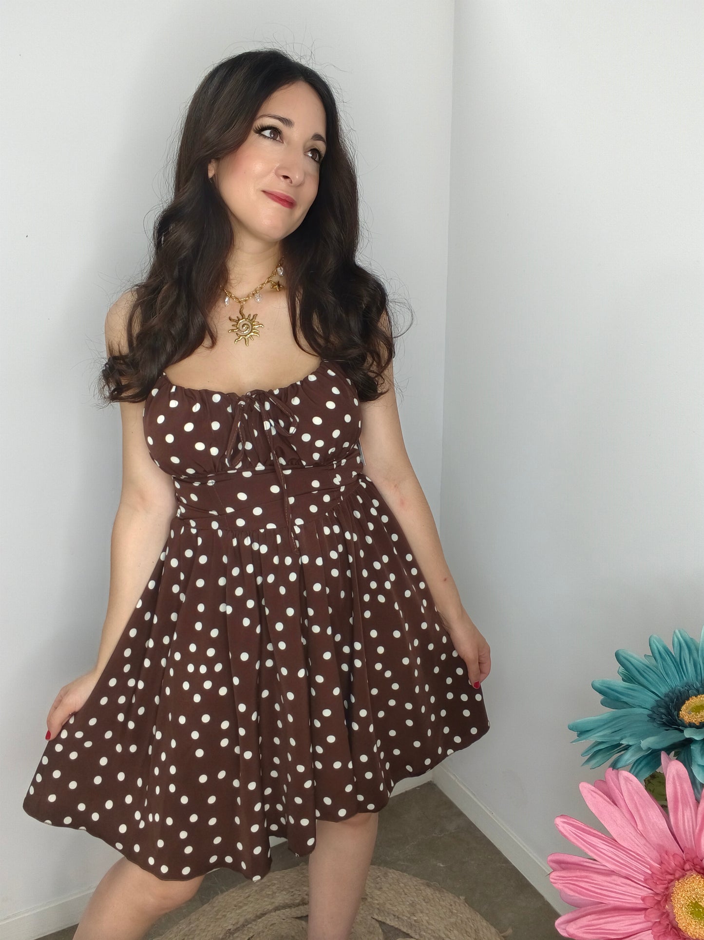 Vestido Topos Chocolate