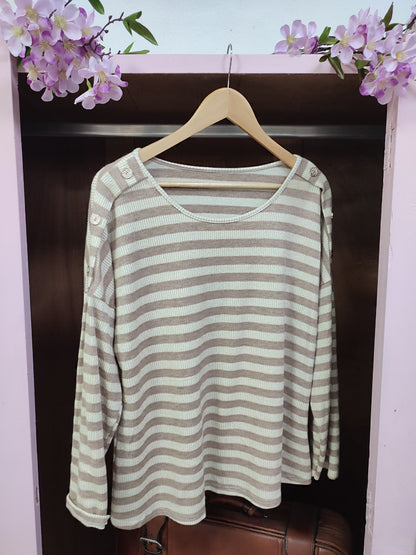 Jersey rayas botón dorado