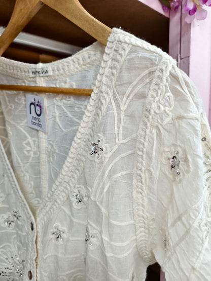 Chaqueta Flor Joya Beig
