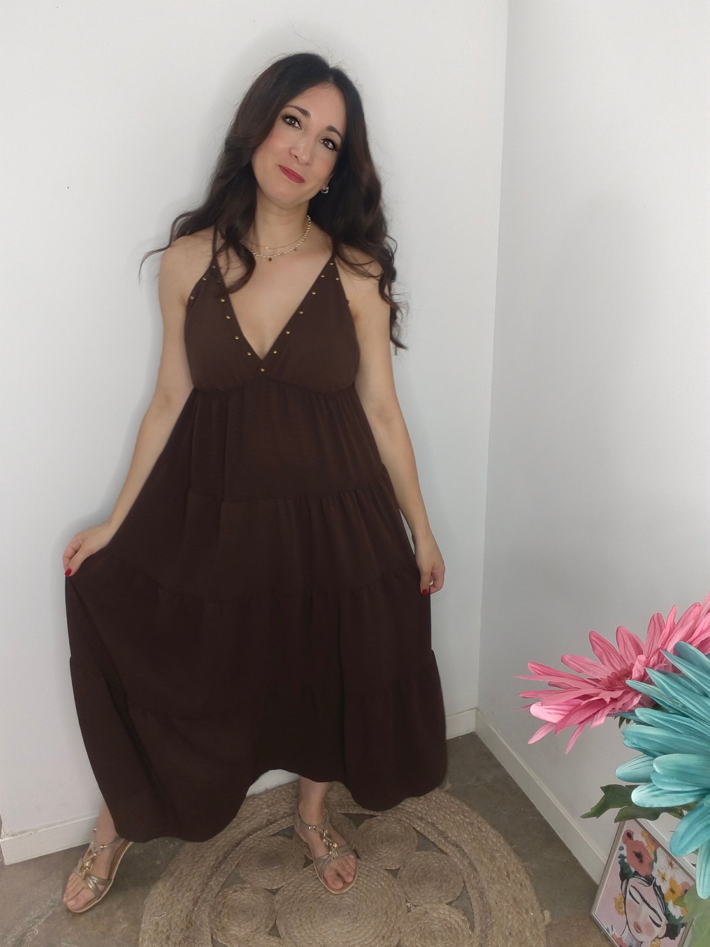 Vestido Nabila Tachas