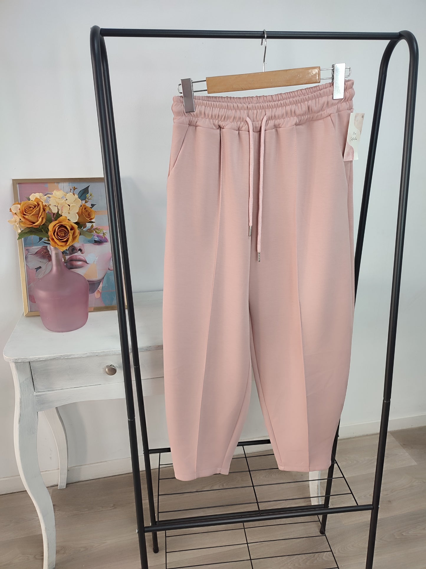 Pantalón globo Zara rosa palo