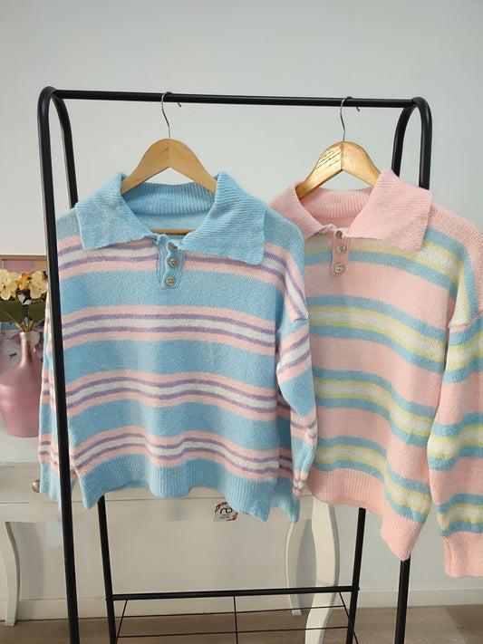Jersey cuello polo rayas