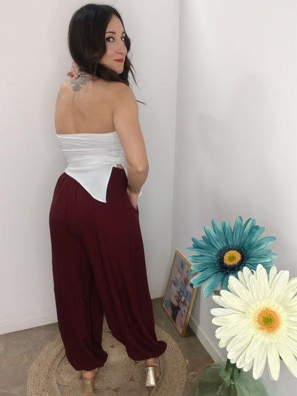Pantalón Bombacho Burdeos