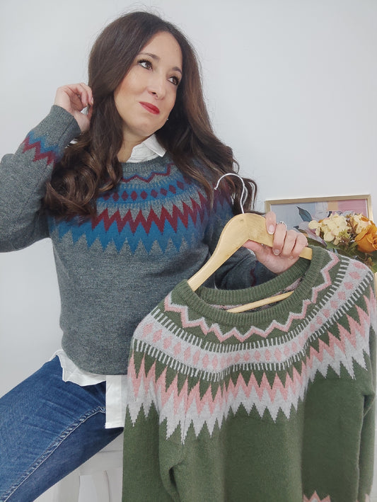 Jersey jacquard gris