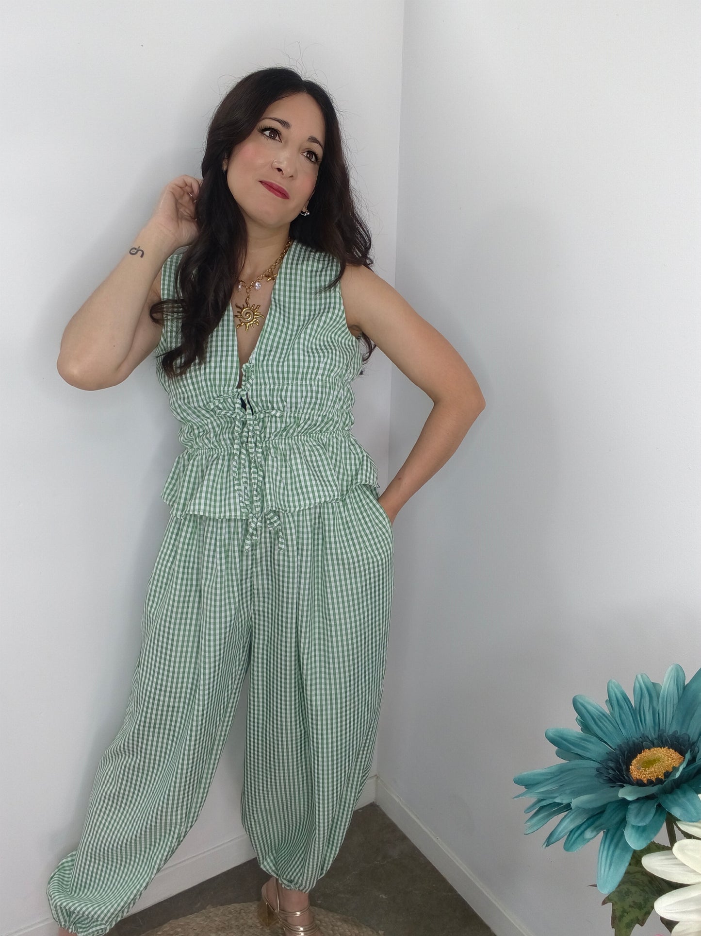 Conjunto Vichy Verde