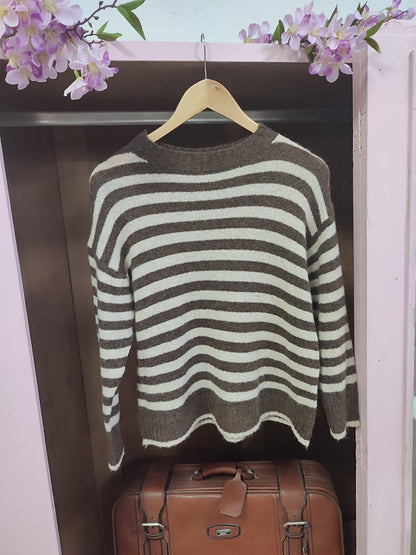 Jersey Roma rayas choco+beig