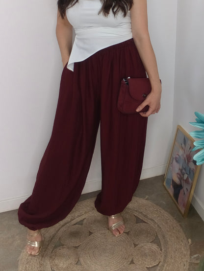 Pantalón Bombacho Burdeos