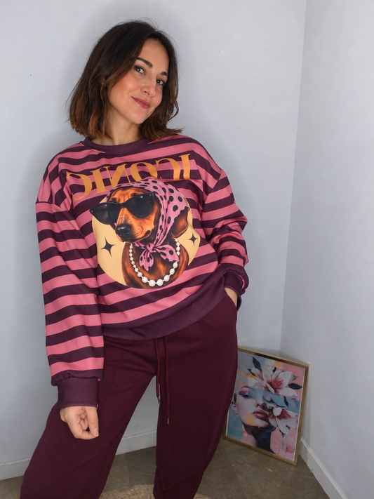 Sudadera iconic Rosa/Berenjena