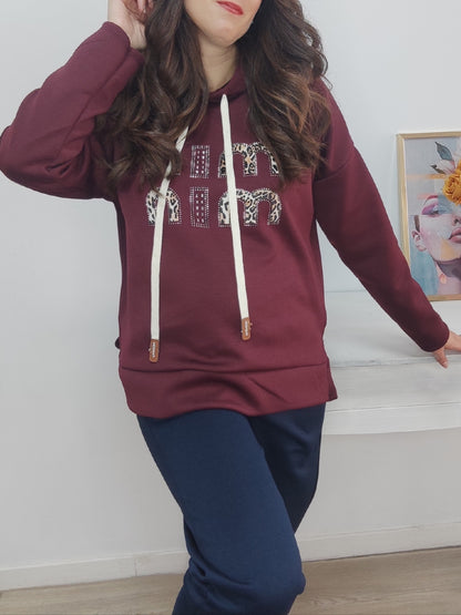 Sudadera min min burdeos