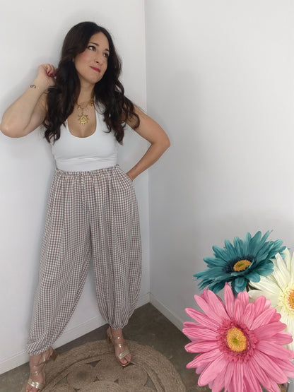 Pantalón Vichy Beig