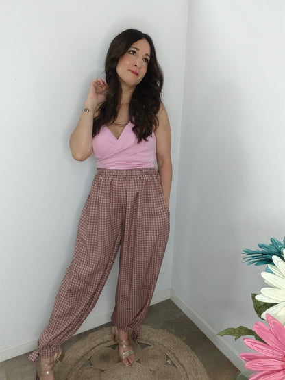 Pantalón Lazo Cuadros Claritos