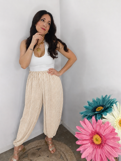 Pantalón Vichy Beig
