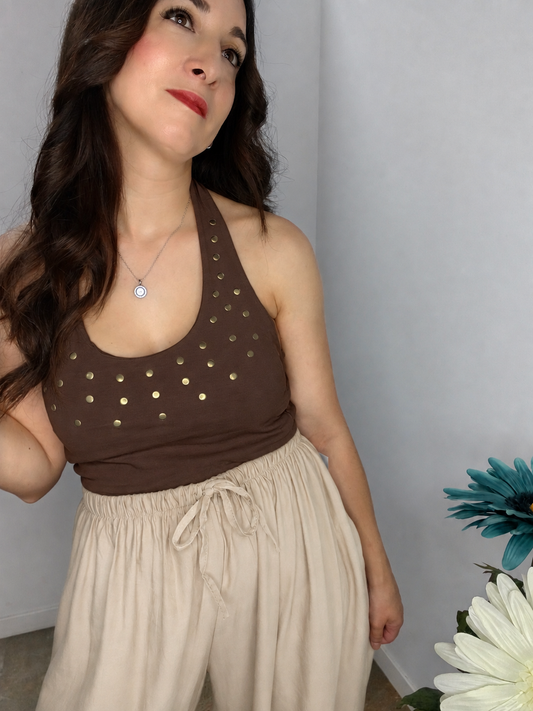 Top Tachas Algodón