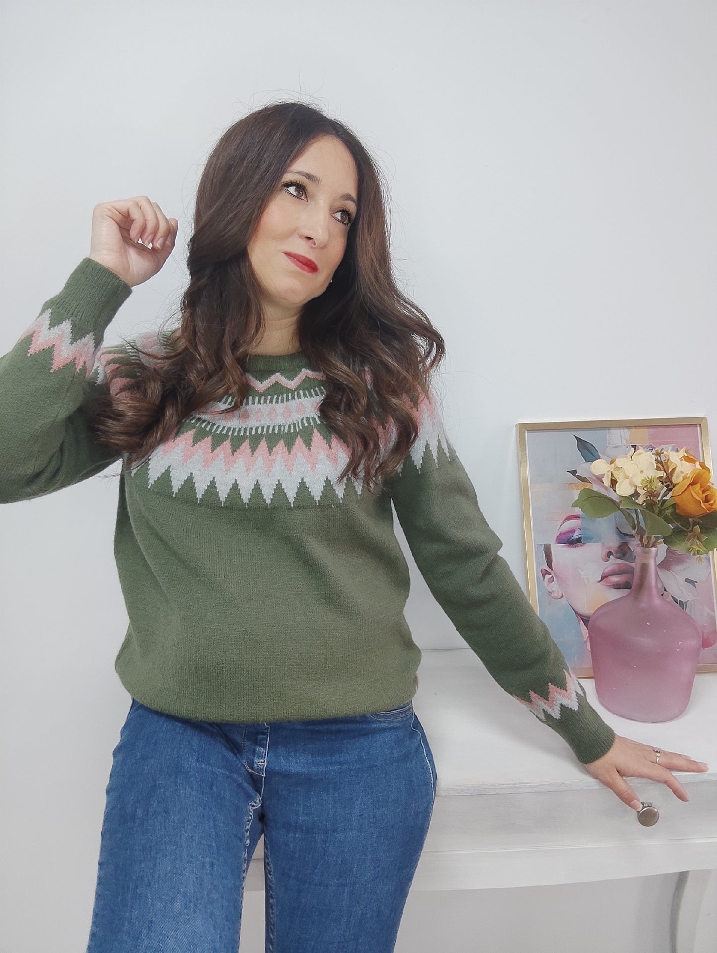 Jersey Jacquard verde