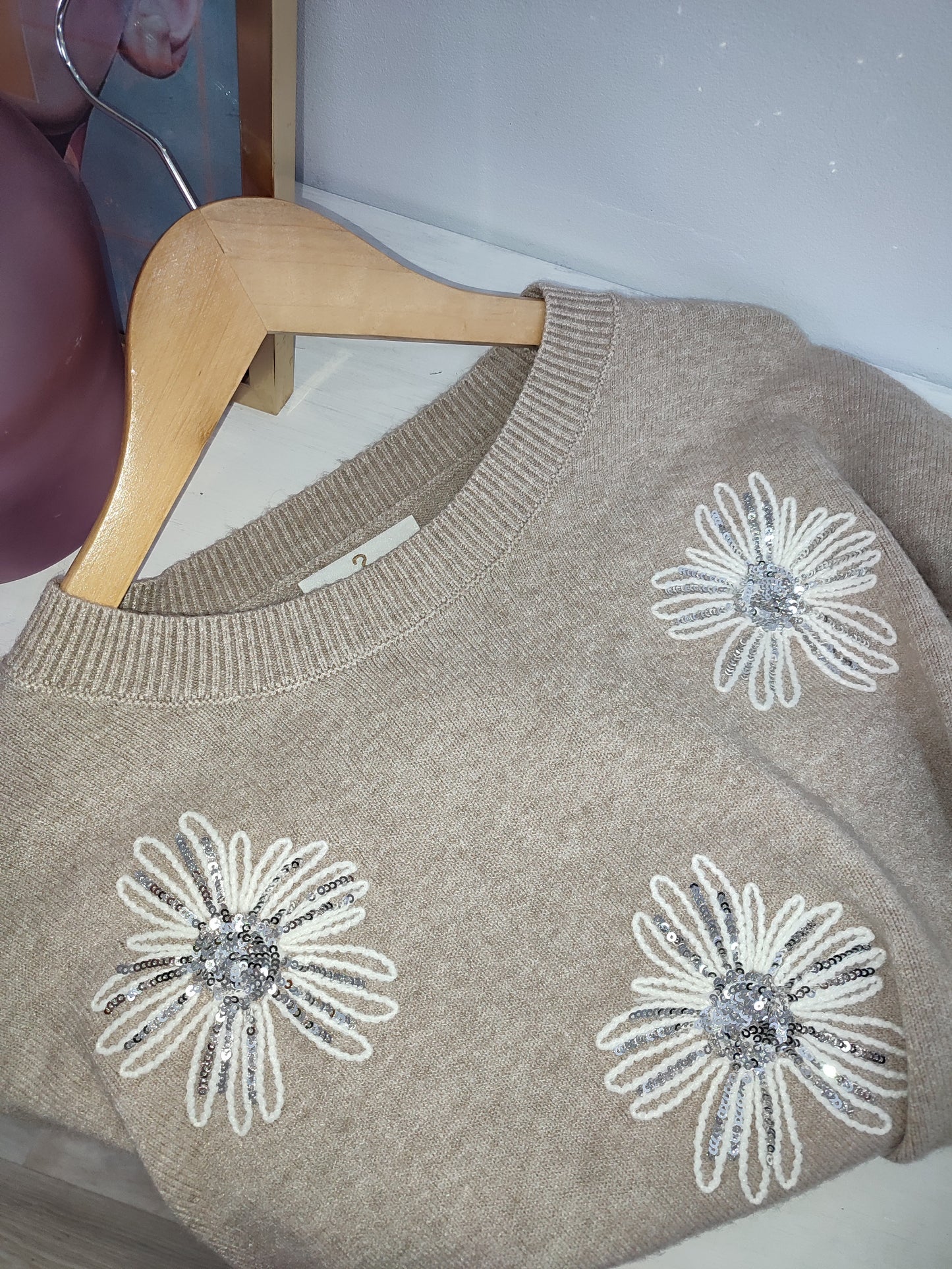 Jersey flor strass + colores