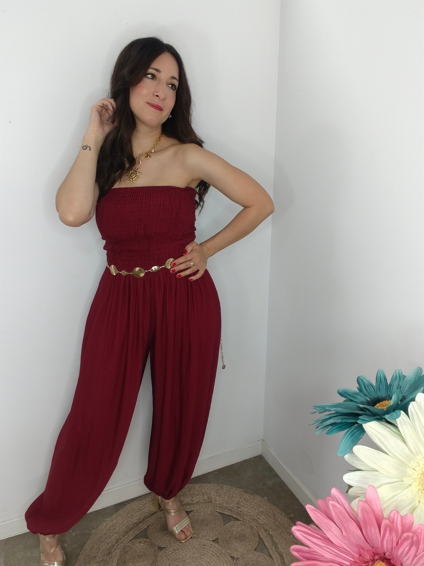 Mono Bombacho Burdeos