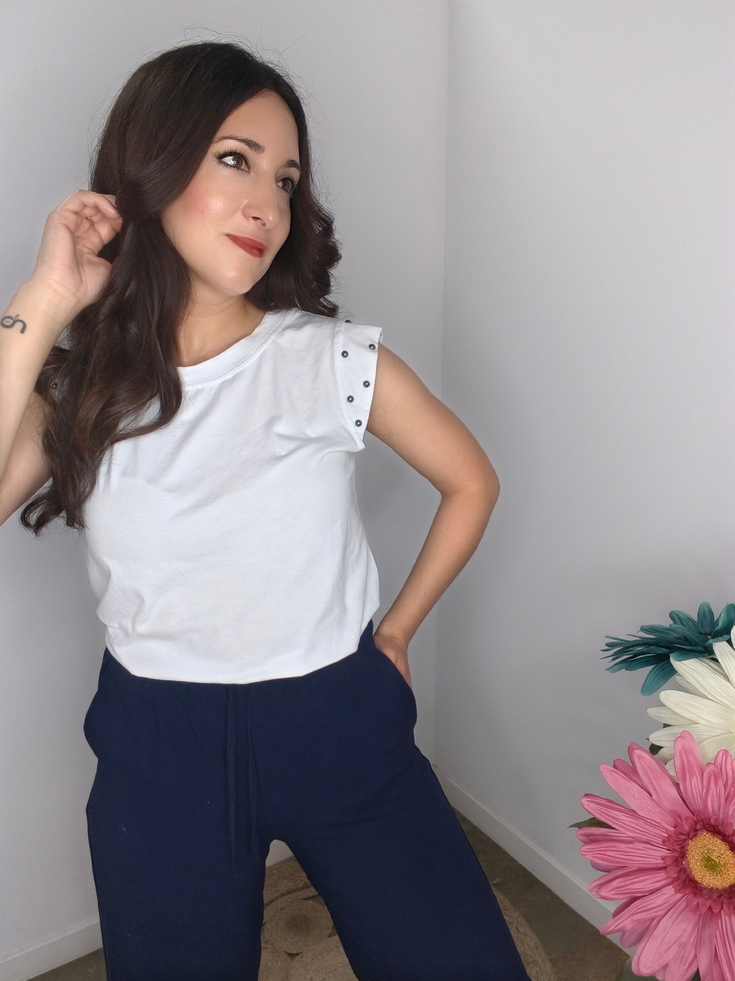 Camiseta Tachas Blanca