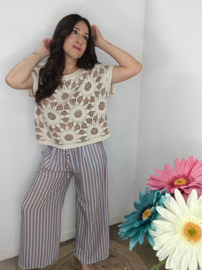 Blusa Crochet Floral