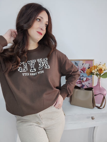 Sudadera NYC leopardo
